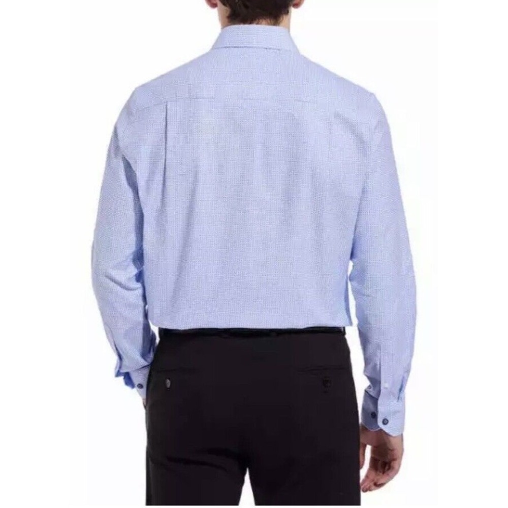 DUCHAMP LONDON Men's Blue Tiny Diamond Pattern Button Down Shirt 16.5/L 42 NWT - Picture 2 of 14